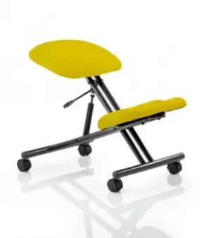 Image of Kneeling Stool Black Frame Bespoke Colour Senna Yellow