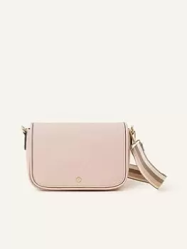 Image of Accessorize Webbing Strap Flap Crossbody, Beige, Women
