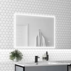 Image of Rectangular LED Bathroom Mirror with Bluetooth & Shaver Socket 800 x 600mm - Divine