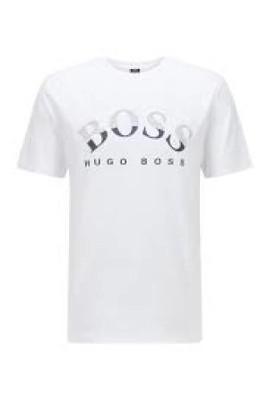 Image of Hugo Boss Athleisure Tee 1 Large Logo T-Shirt White Size L Men