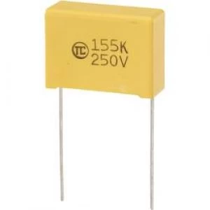 Image of MKS thin film capacitor Radial lead 1.5 uF 250 Vdc 5 22.5mm L x W x H 26.5 x 10 x 19mm