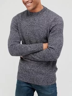 Image of Barbour Sid Crew Jumper, Navy Marl Size M Men