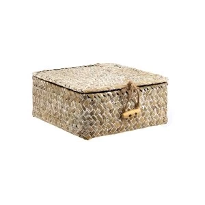 Image of Sass & Belle Small Square White Washed Straw Box