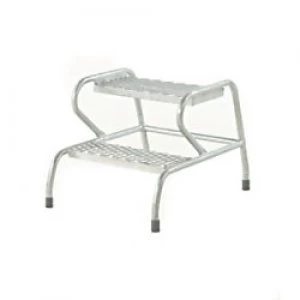Image of FORT Ladder with No Handrail 2 Steps Galvanised Capacity: 150 kg
