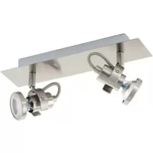 Image of Tukon 3 - 2 Light Twin Adjustable Spotlight Satin Nickel, GU10 - Eglo