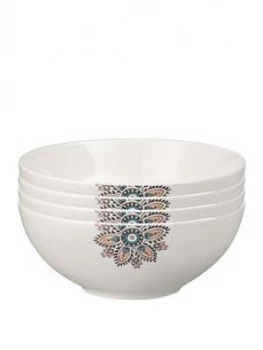 Image of Denby Monsoon Mandala Cereal Bowls ; Set Of 4