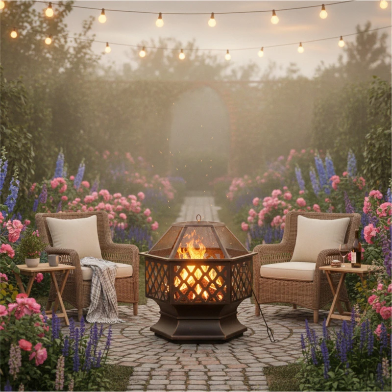 Image of Linea Linea Hex Mtl Firepit 63 Black unisex One Size