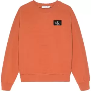 Image of Calvin Klein Jeans Ottoman Badge Cn Sweatshirt - Brown