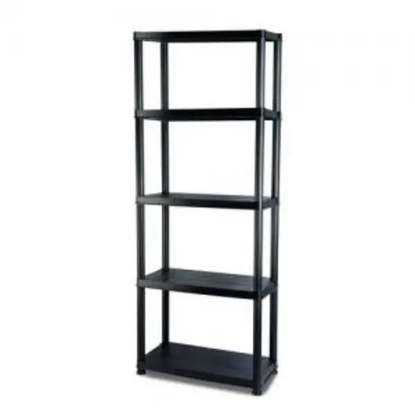 Image of ESE Direct Modular Black Plastic Shelving - 5 Solid Shelves - 1700 x 714 x 380mm (H x W x D) 405546 Garage Shelving