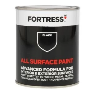 Image of Fortress Black Matt Multipurpose Paint 0.25L
