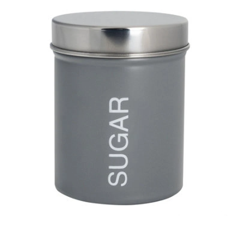 Image of Harbour Housewares Kitchen Coffee Canister - Grey - Round Metal Storage Caddy Tin Jar