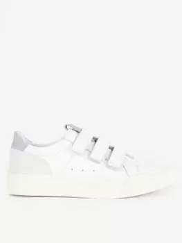 Image of Barbour Barbour Georgie Leather 3 Strap Trainer - White, Size 3, Women