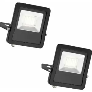 Image of Loops - 2 pack Outdoor IP65 LED Floodlight - 30W Cool White LED - Angled Wall Bracket