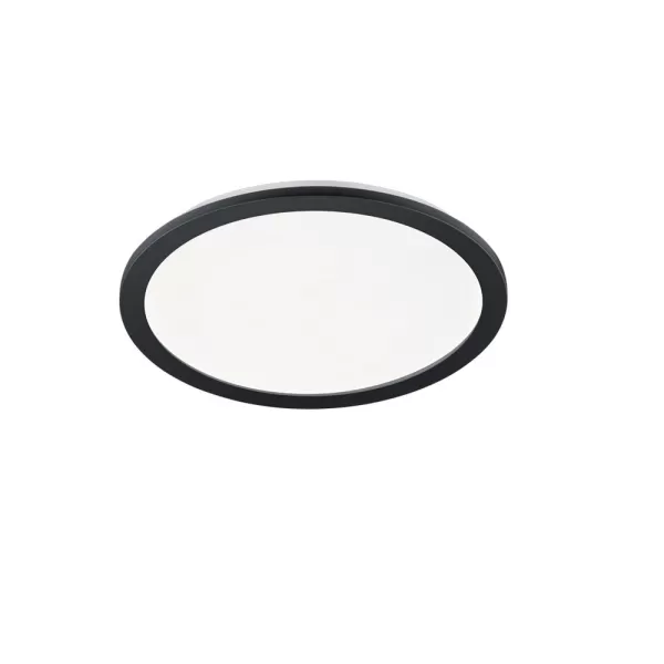 Image of Camillus Modern 40cm Round Bathroom Ceiling Light Black Matt 3000K IP44