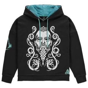 Image of Assassins Creed - Tribal Face Womens Medium Sweatshirt - Black/Turquoise
