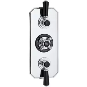 Image of Topaz Black Triple Concealed Shower Valve with Diverter - Hudson Reed
