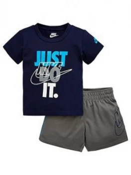 Image of Nike Sportswear Toddler Boys Jdi Tee And Shorts Set - Navy Grey