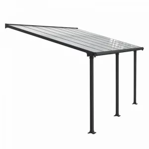 Image of Palram Olympia Patio Cover 3m x 4.25m - Grey Clear