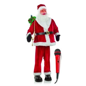 Image of Premier Decoration Ltd Premier 1.8m Karaoke Santa with Microphone