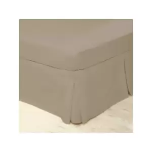 Image of Easycare Polycotton Percale 200 Thread Count Box Pleat Platform Valance, Walnut Whip, King - Belledorm