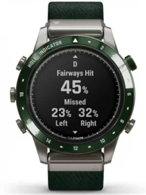 Image of Garmin MARQ Golfer Titanium Green Fabric Strap Smartwatch 010-02395-00
