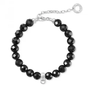 Image of Ladies Thomas Sabo Sterling Silver Charm Club Obsidian Bracelet X0226-840-11-L18,5V