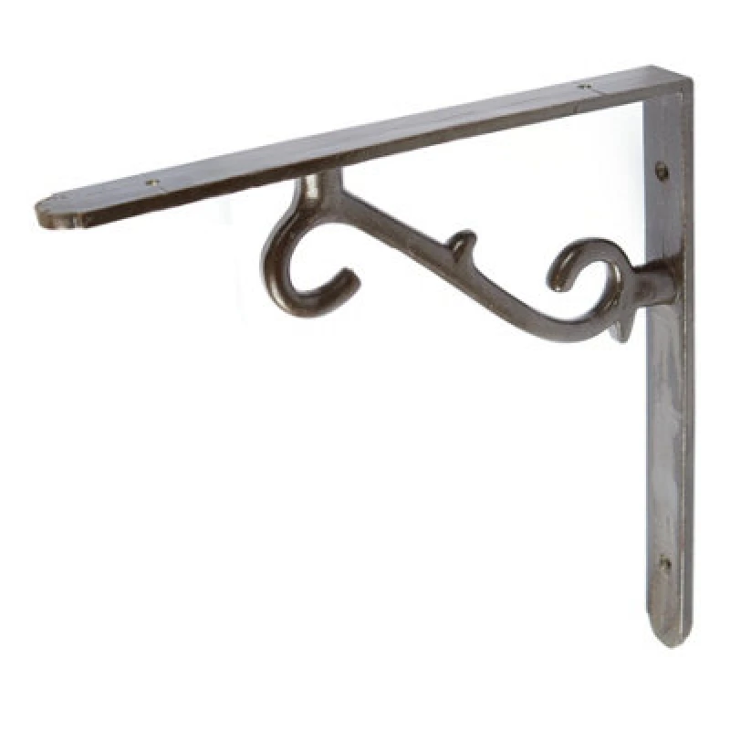 Image of Hammer and Tongs Hammer & Tongs Scroll Iron Shelf Bracket - D205mm - Raw