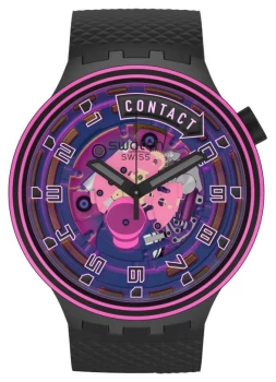 Image of Swatch Swatch Big Bold Planets Touchdown Black Silicone Watch