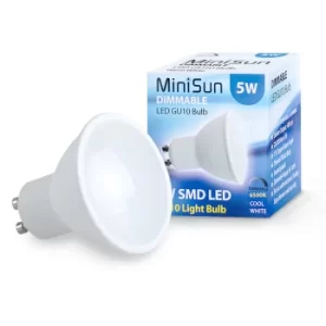 Image of 6 x Dimmable GU10 5W Cool White LED Bulbs