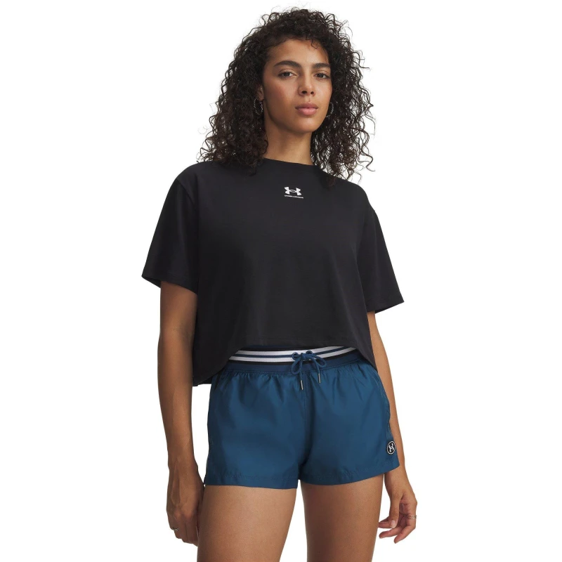 Image of Under Armour UA Rival Boxy Tee Ld63 Black/White female 12 (M)