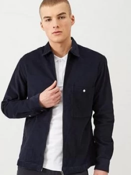 Image of Selected Homme Loose Cord Overshirt - Navy