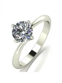Image of Moissanite 9Ct White Gold 1Ct Equivalent Solitaire Twist Ring