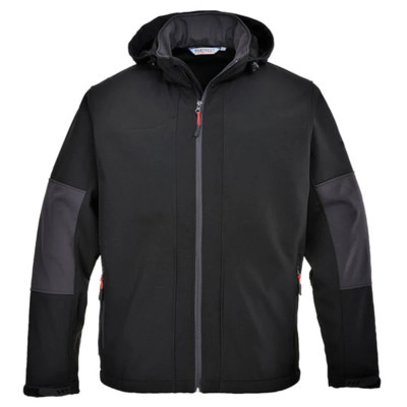 Image of Portwest Softshell Hooded Jacket TK53BKRM Colour: Black