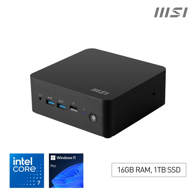 Image of MSI Cubi NUC 1M Mini PC, Core 7 150U, 16GB RAM, 1TB SSD, Windows 11