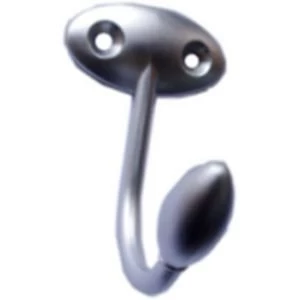 Image of BQ Olive Polished Nickel Effect Zinc Alloy Single Hook