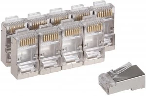 Image of Maplin RJ45 Plugs/Connectors Cat6 LAN Crimps Ends Shielded STP (10 Pack)