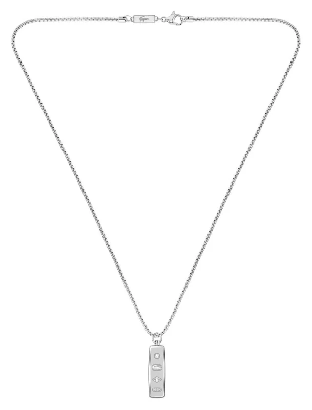 Image of Lacoste 2040536 DISTRICT stainless steel chain with dog tag Jewellery