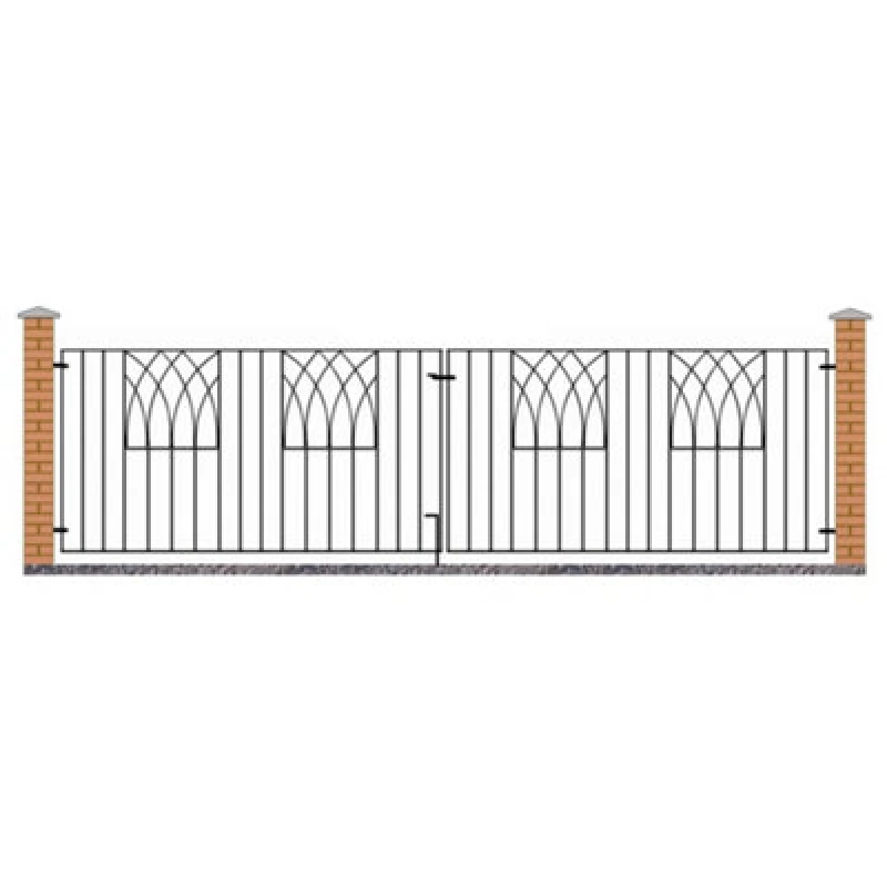 Image of Burbage Iron Craft Abbi Metal Scroll Driveway Gate 3264mm Gap X 812mm High Abzp13