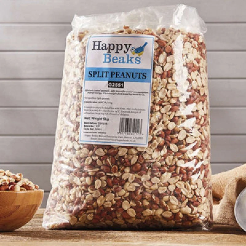 Image of Garden Gear Peanut Splits Bird Feed Premium Grade Aflatoxin Tested Wild Bird Food By Happy Beaks (14Kg)