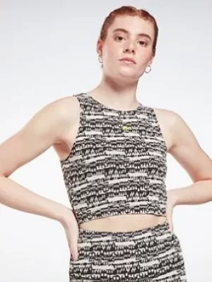 Image of Reebok Myt Cropped Tank Top, Black Size M Women