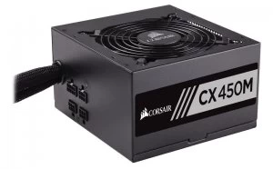 Image of Corsair 450W Builder Series CX450M PSU, Sleeve Bearing Fan, Semi-Modular, 80 Bronze UK Plug