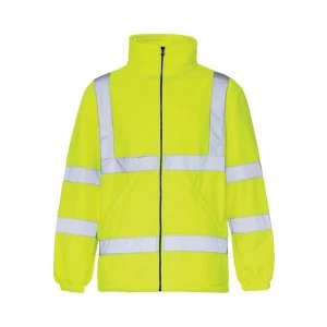 Image of High Vis Fleece Jacket Polyester with Zip Fastening Medium Yellow