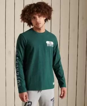 Image of Superdry Mens Track & Field Long Sleeve Top Green / Pine Marl - Size: S