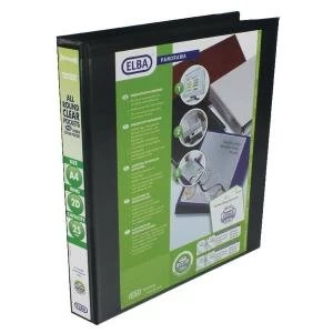 Image of Elba Panorama 25mm 2 D-Ring Presentation Binder A4 Black Pack of 6