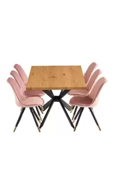 Image of 'Sofia Duke' LUX Dining Set with a Table & Chairs Set of 6