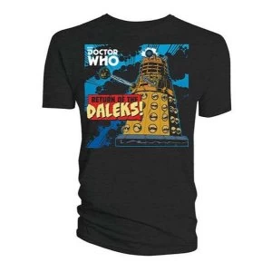 Image of Doctor Who - Return of the Daleks Mens Small T-Shirt - Black