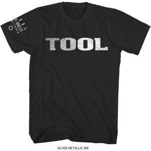 Image of Tool - Metallic Silver Logo Unisex Medium T-Shirt - Black
