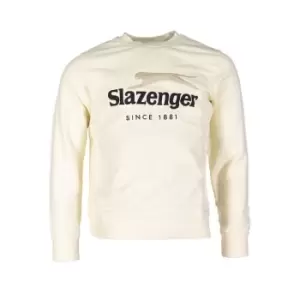 Image of Slazenger 1881 Denis Crew Logo Sweater - Cream