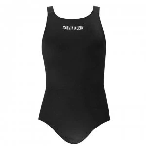 Image of Calvin Klein Logo Swimsuit - Black