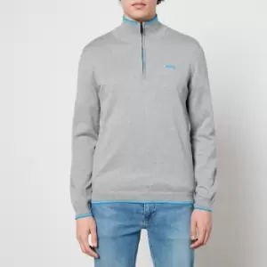 Image of BOSS Athleisure Mens Zitom Half-Zip Sweatshirt - Light Pastel Grey - S
